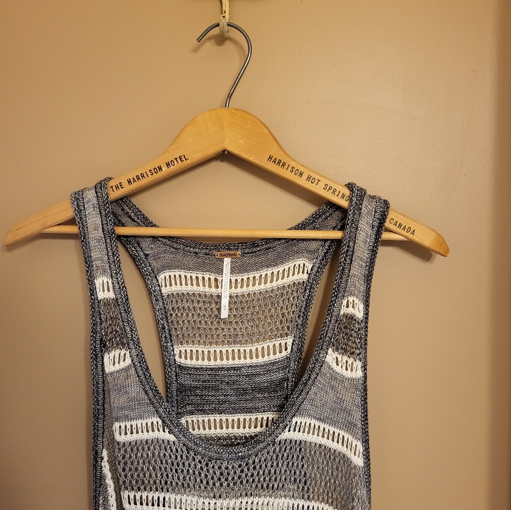 Free People. Long tank / minidress / vest / coverup. Knit in neutral tones. NWOT